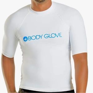 EUC Body Glove Boys White Short Sleeve Fitted Rashguard Swim Shirt Size:M